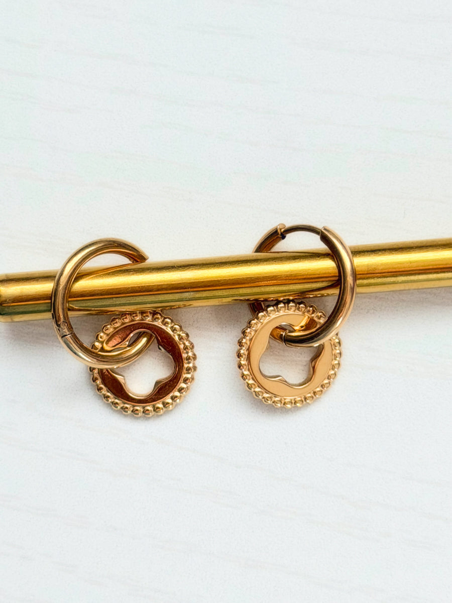 Alessia Clover Charm Hoops