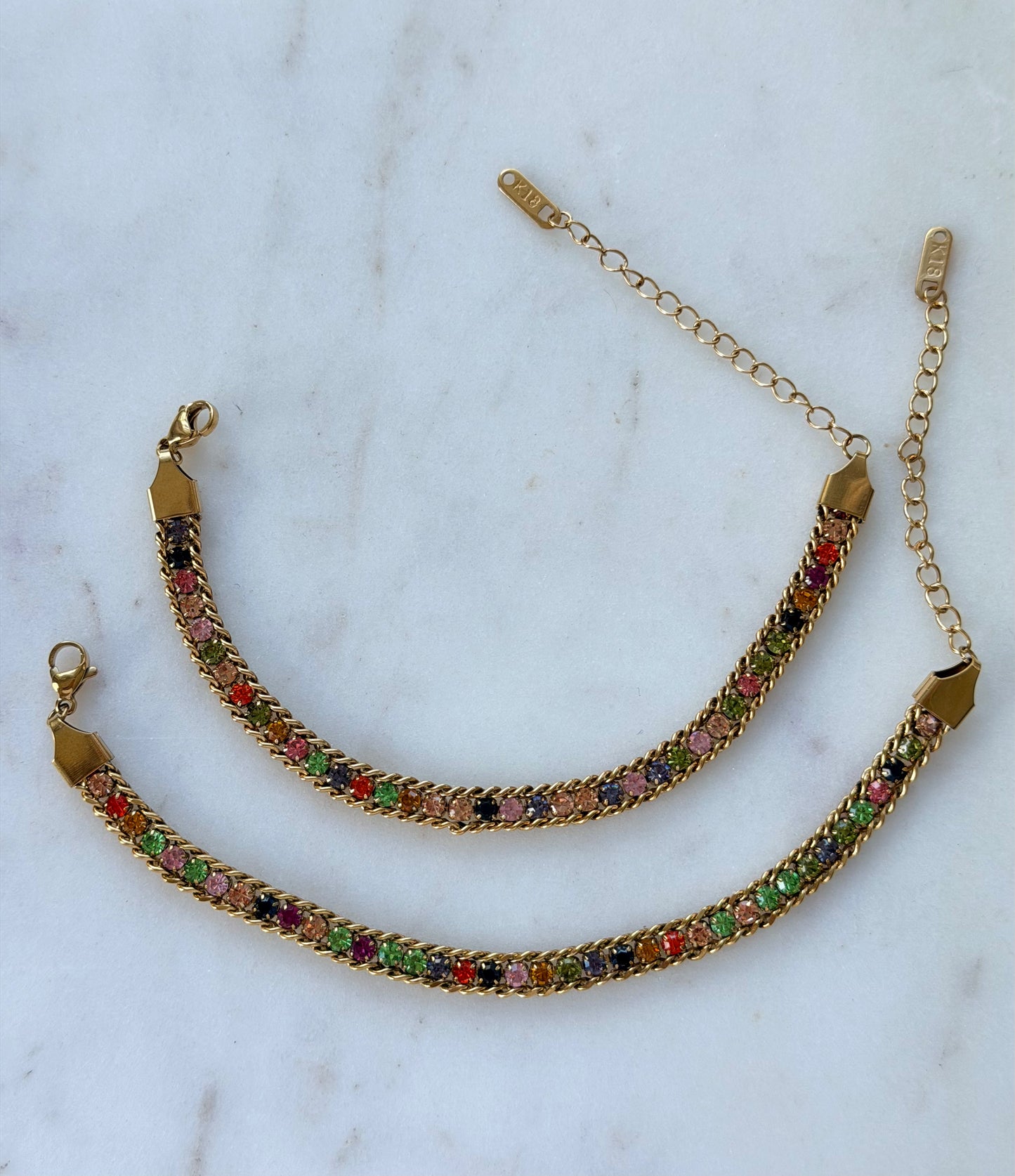 Gala Bracelet – 18K Gold PVD Stainless Steel Colorful Zircon Bracelet