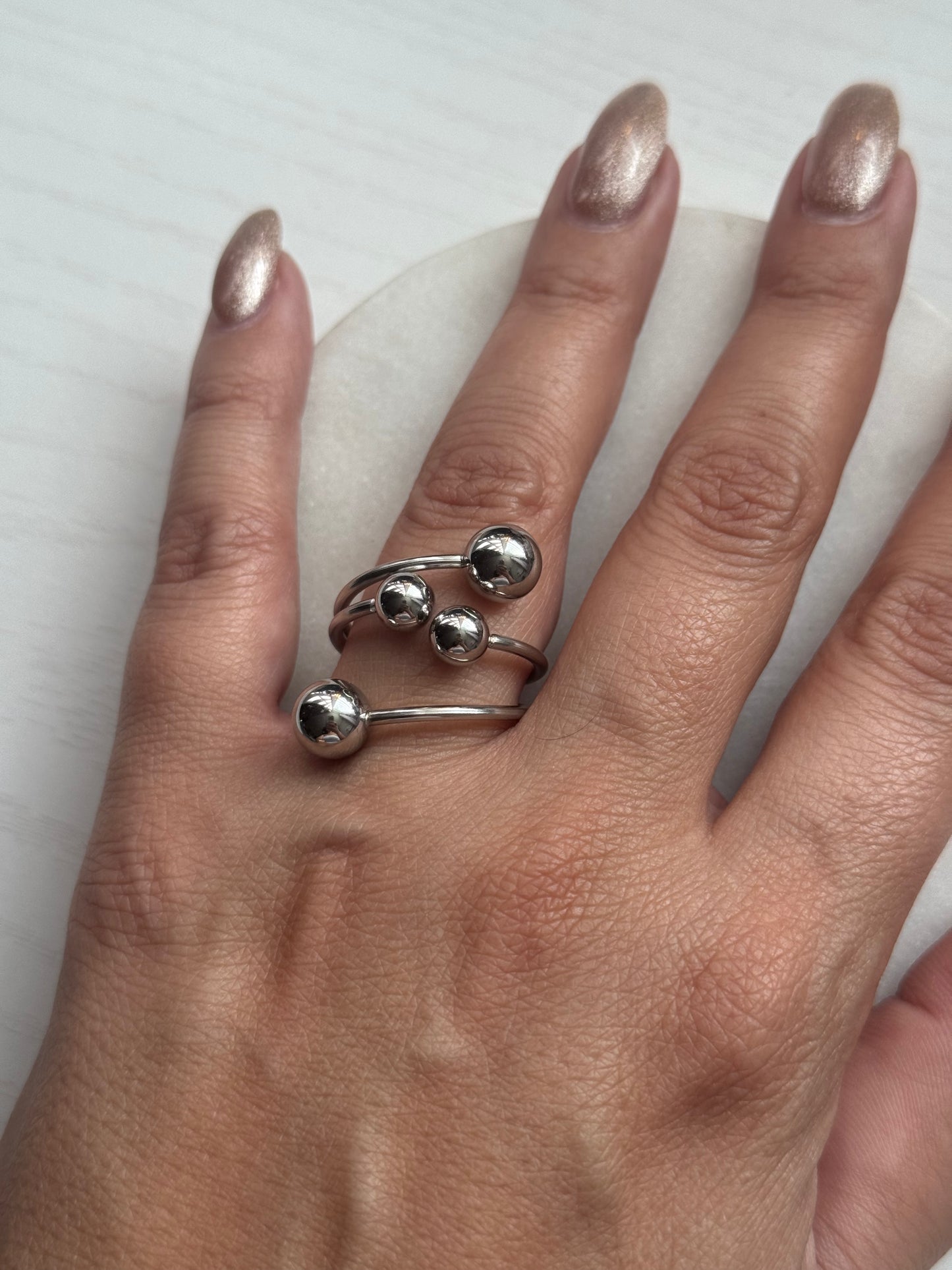 Cosmos Stainless Steel Silver Ring – Bold Adjustable Statement Band