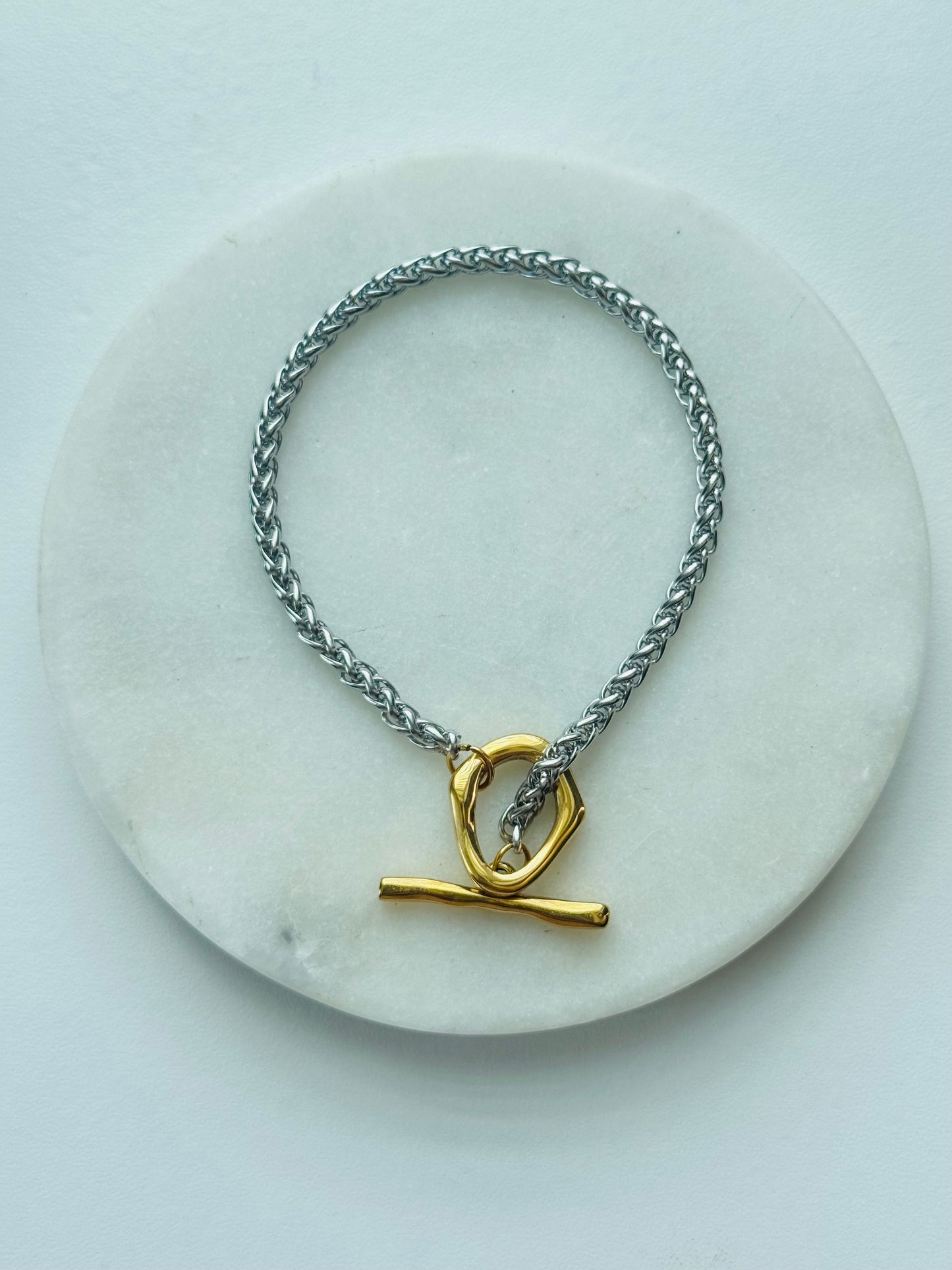 Deva Mixed Metal Toggle Bracelet