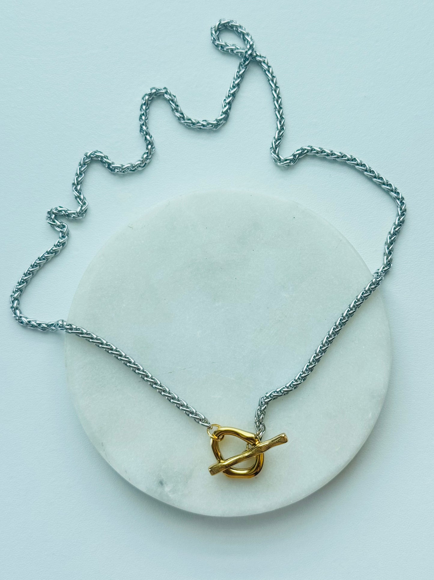 Deva Mixed Metal Toggle Necklace