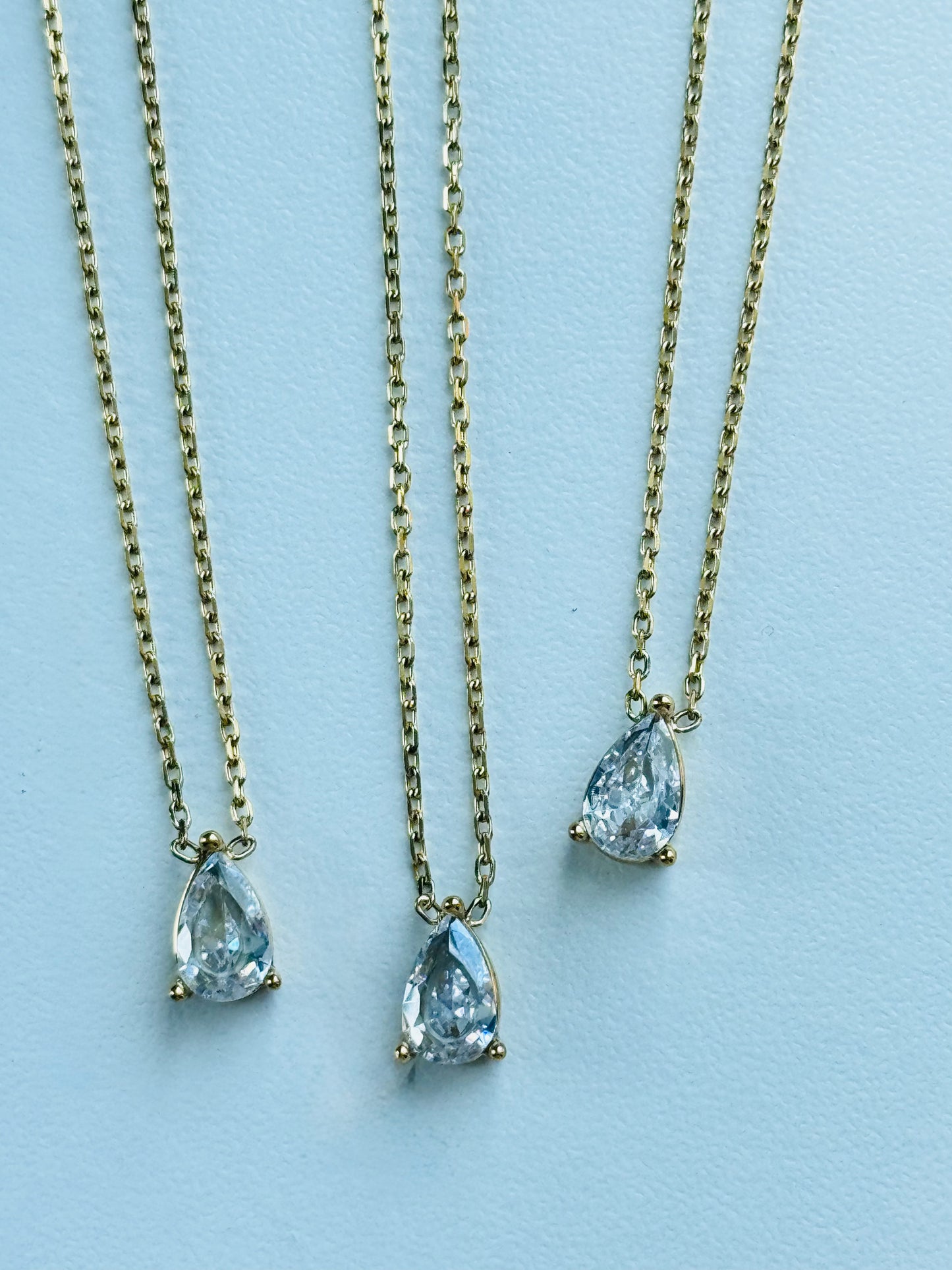 Kuyen Tear Drop Necklace -18k Gold Plated Teardrop Zircon Necklace