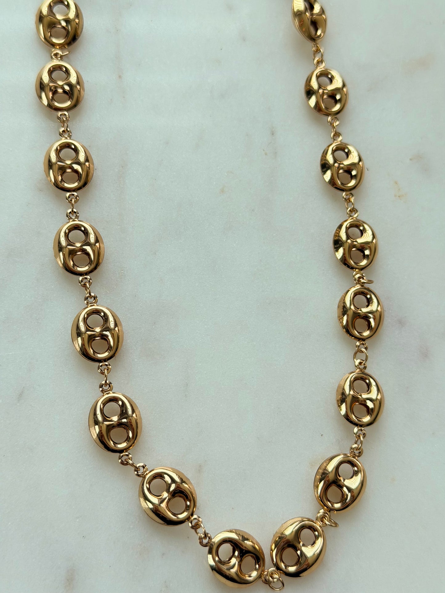 Golden Bean Necklace- 18k Gold Plated Stainless Steel