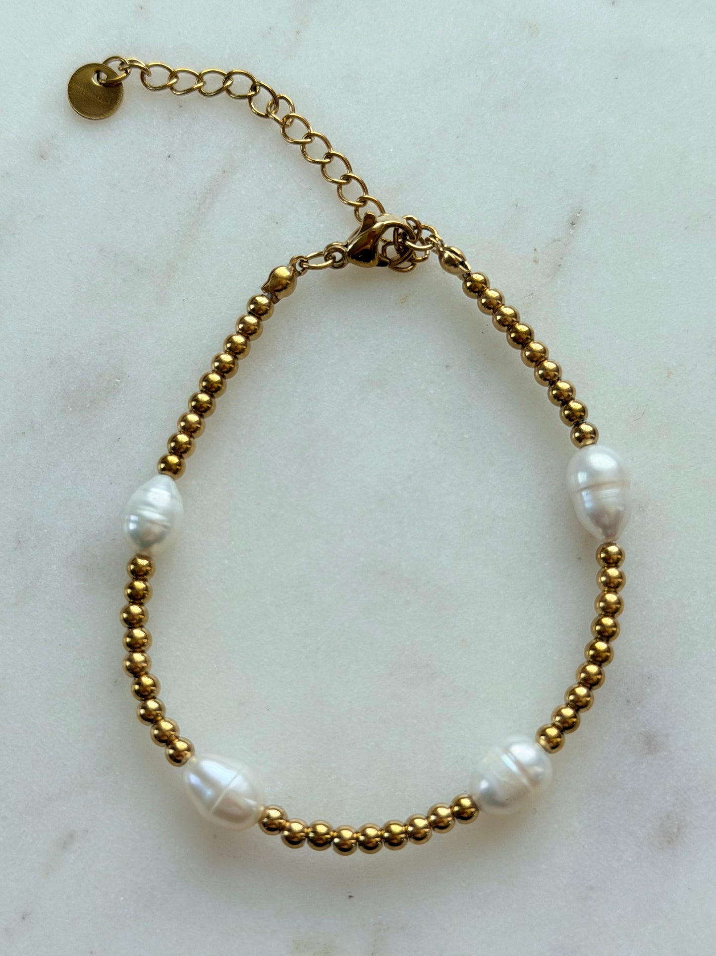 Tianna Bracelets | 18K Gold PVD Stainless Steel & Freshwater Pearl Beaded Bracelets