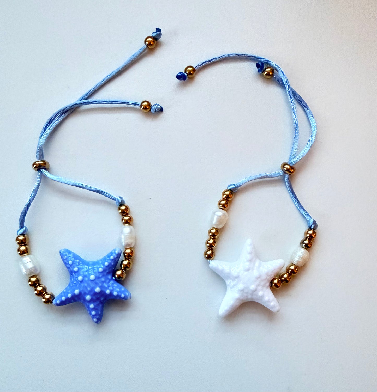 Ocean Star Adjustable Bracelet with Pearls