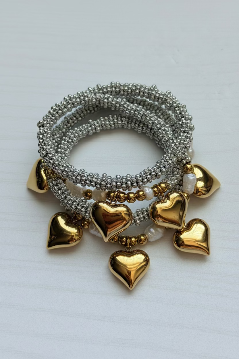 Amora Bracelet | Freshwater Pearl Heart Bracelet