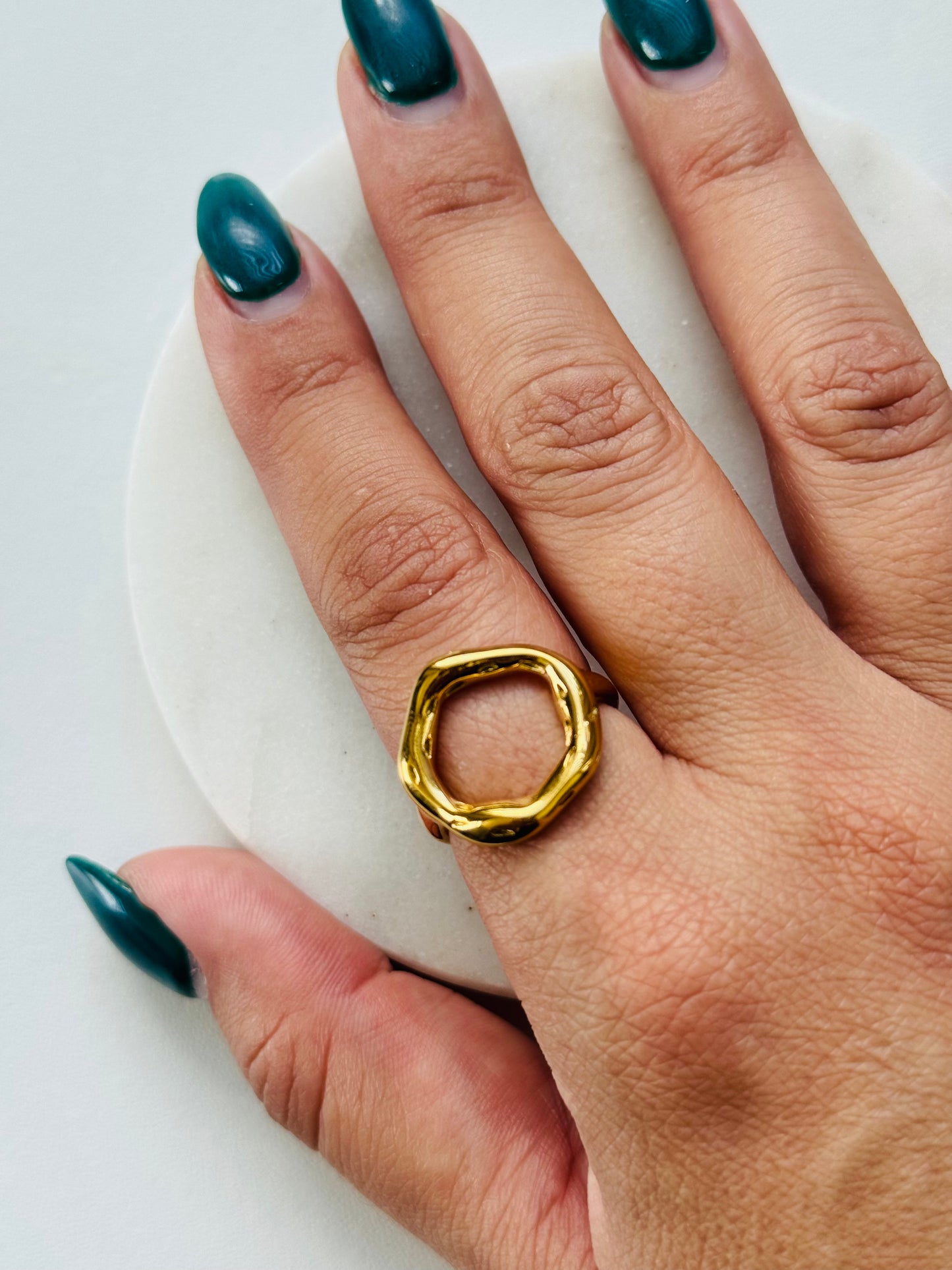 Merlina Statement Ring – 316L Stainless Steel | 18K Gold Plated