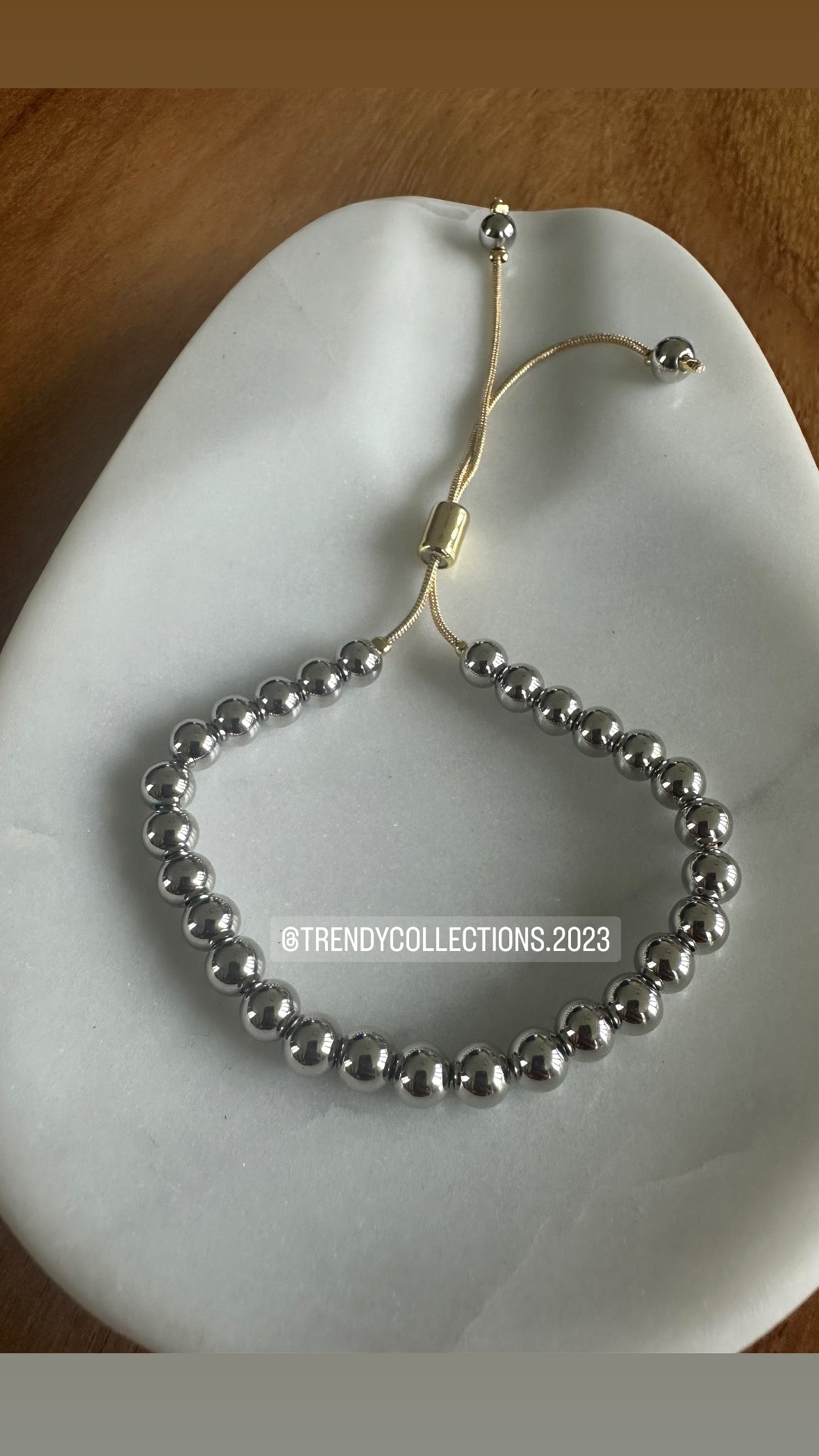 Silver beads bracelet