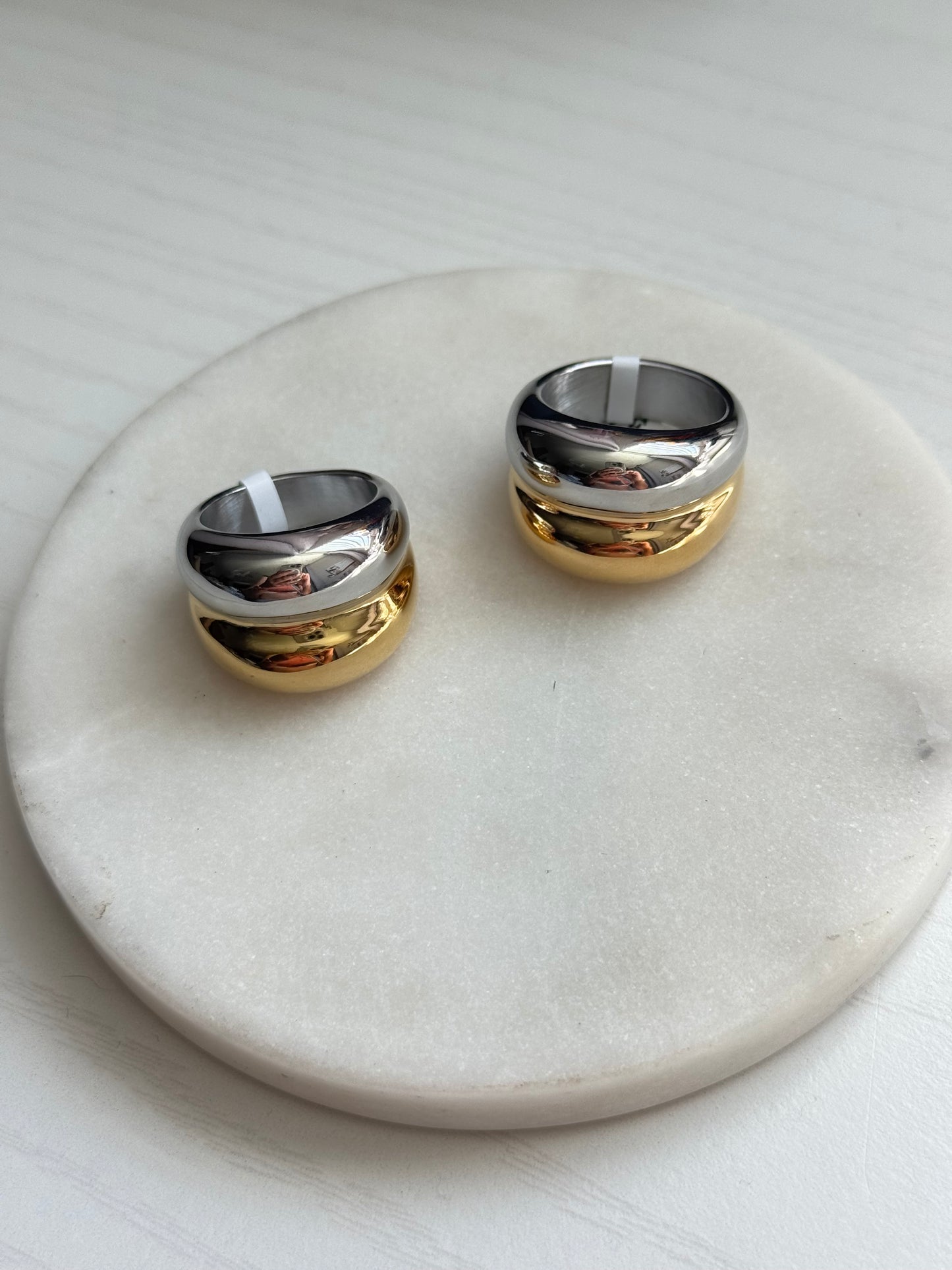 Two Tone- 316l Stainless Steel Bold Ring