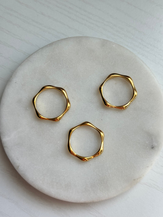 Aqmar Ring- Irregular Wave Ring in 316l Stainless Steel.