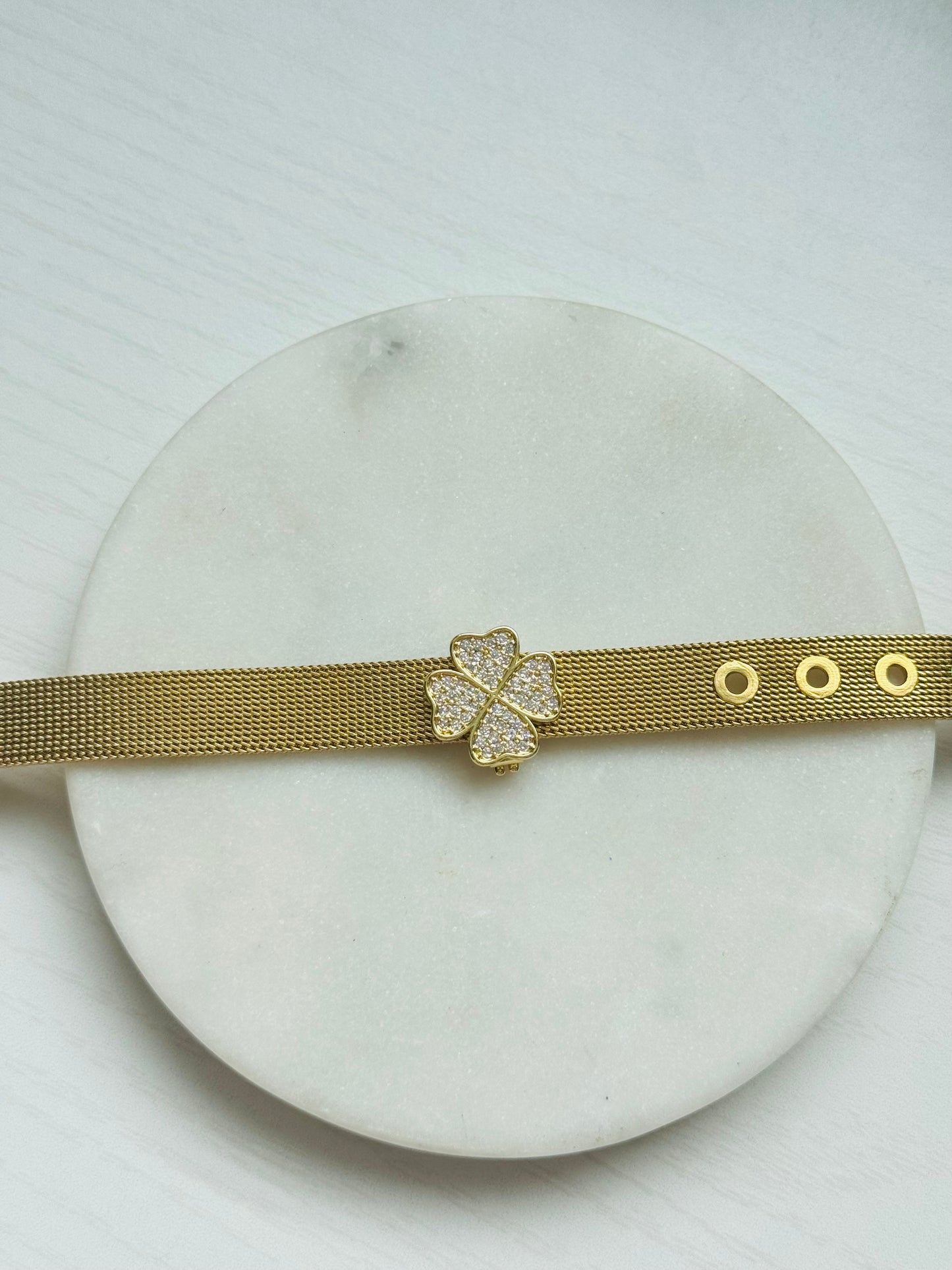 Emilia Belt-Bracelet- Trendy Stainless Steel Bracelet Charm Bracelet with Crystal Details.