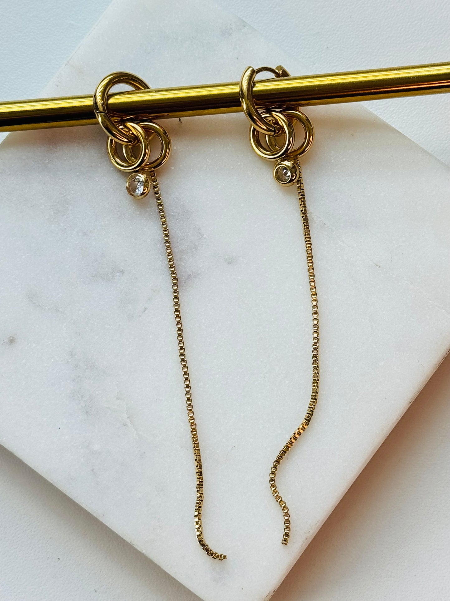 Classy Earrings – Convertible 18K Gold Plated Stainless Steel Drops