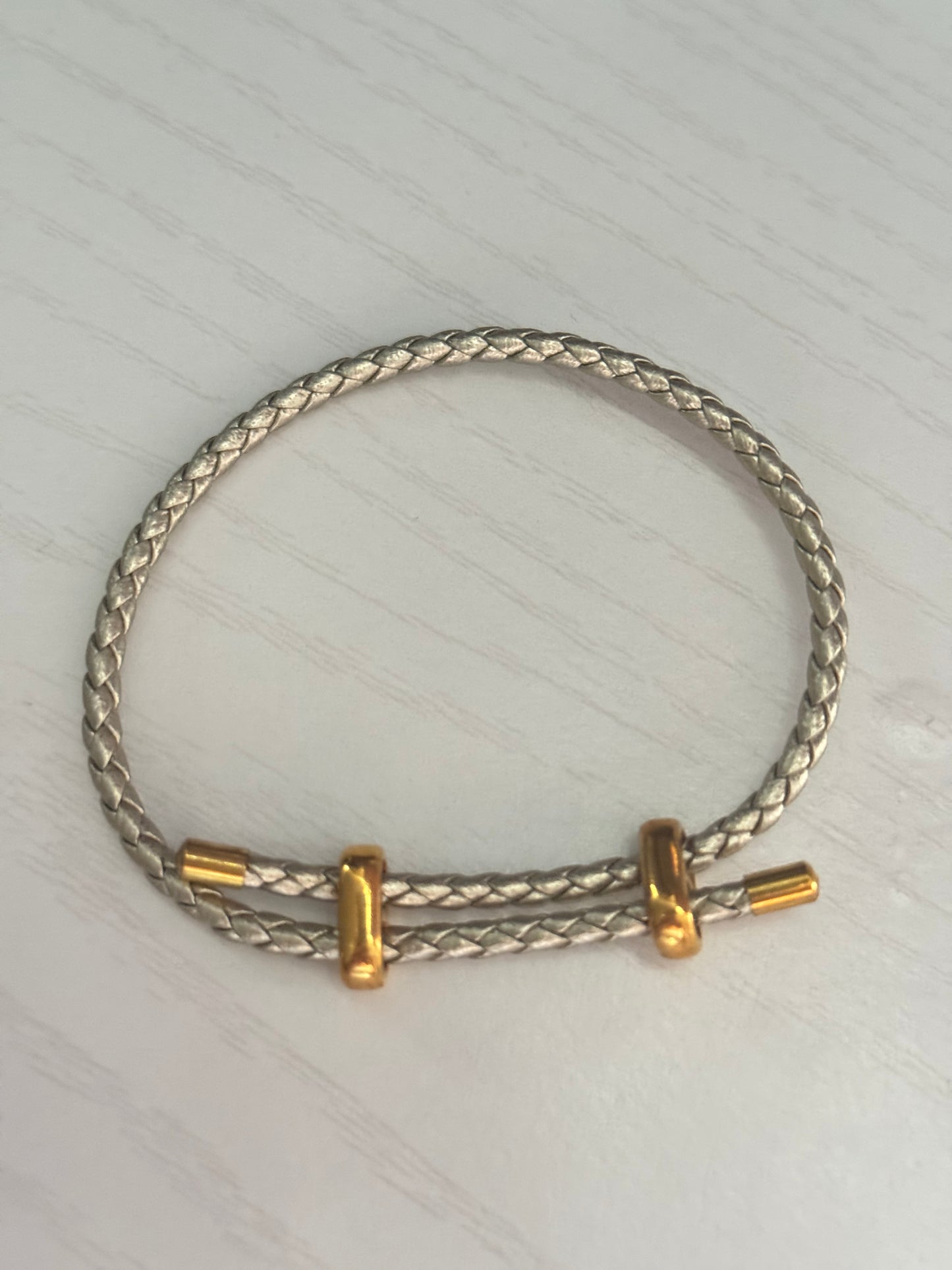 Valen Adjustable Leather Charm Bracelet – 18K Gold Plated Stainless Steel