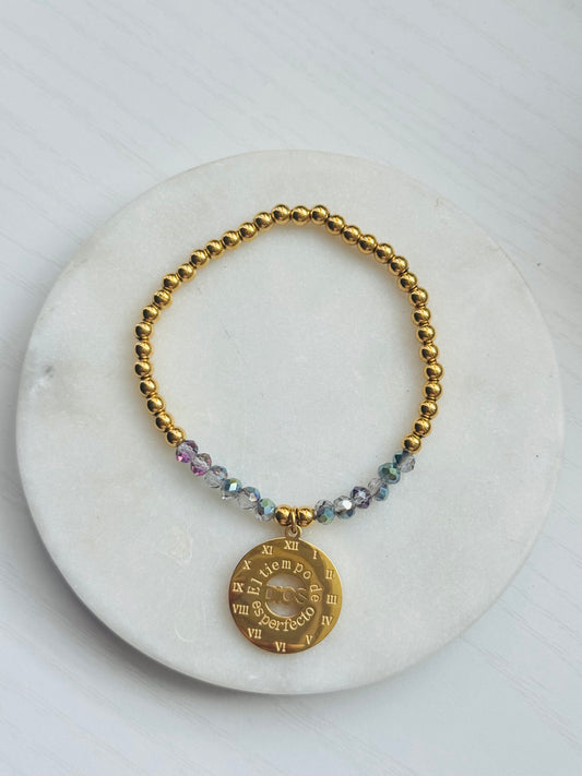 Tiempo de Dios Stainless Steel Bracelet- Faith- Inspired Minimalist Jewelry