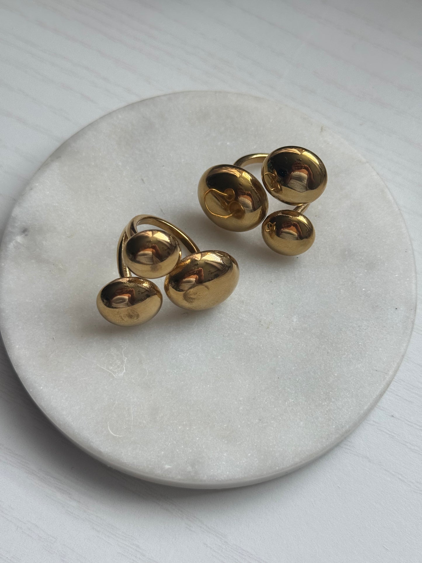 Dots Statement Ring- Stainless Steel|Gold Plated