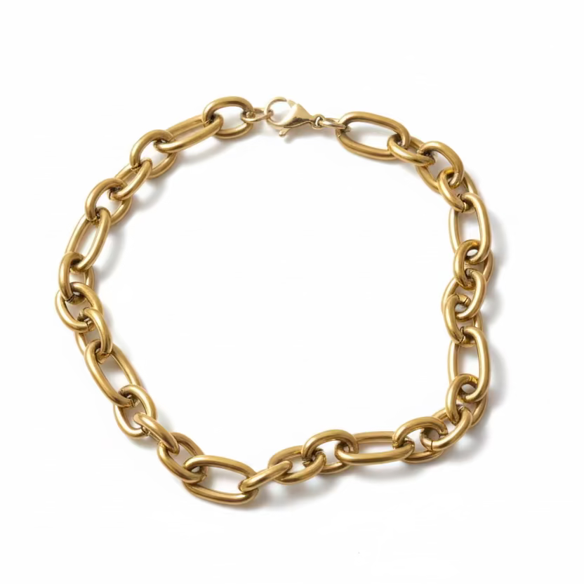 Arden Paperclip Chain Bracelet- Gold Minimal Link Made for You