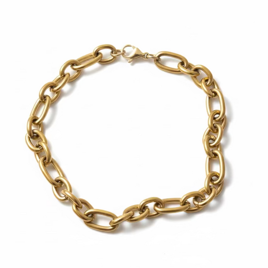 Arden Paperclip Chain Bracelet- Gold Minimal Link Made for You