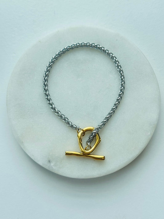 Deva Mixed Metal Toggle Bracelet