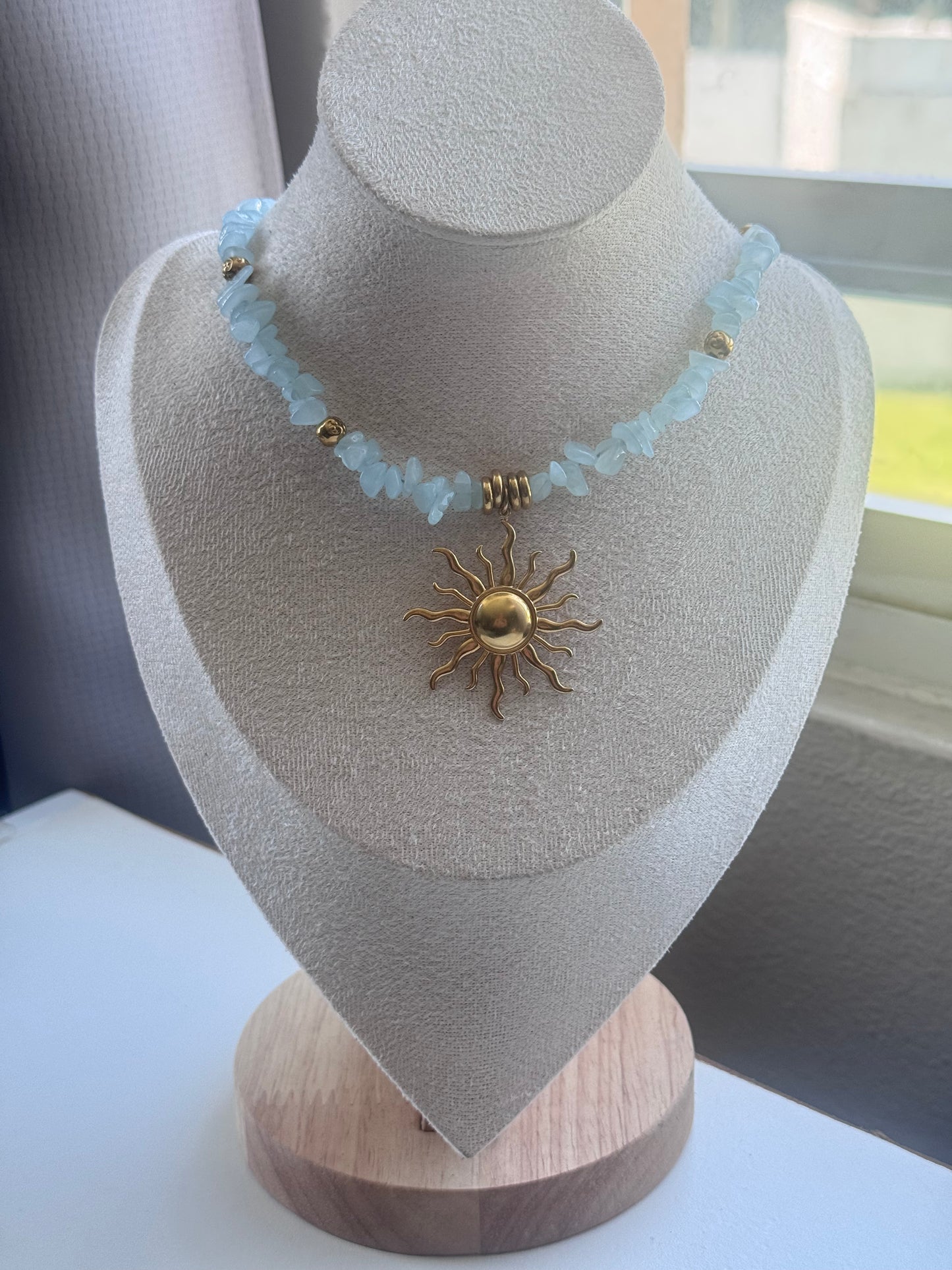 Solara Natural Stone Sun Necklace