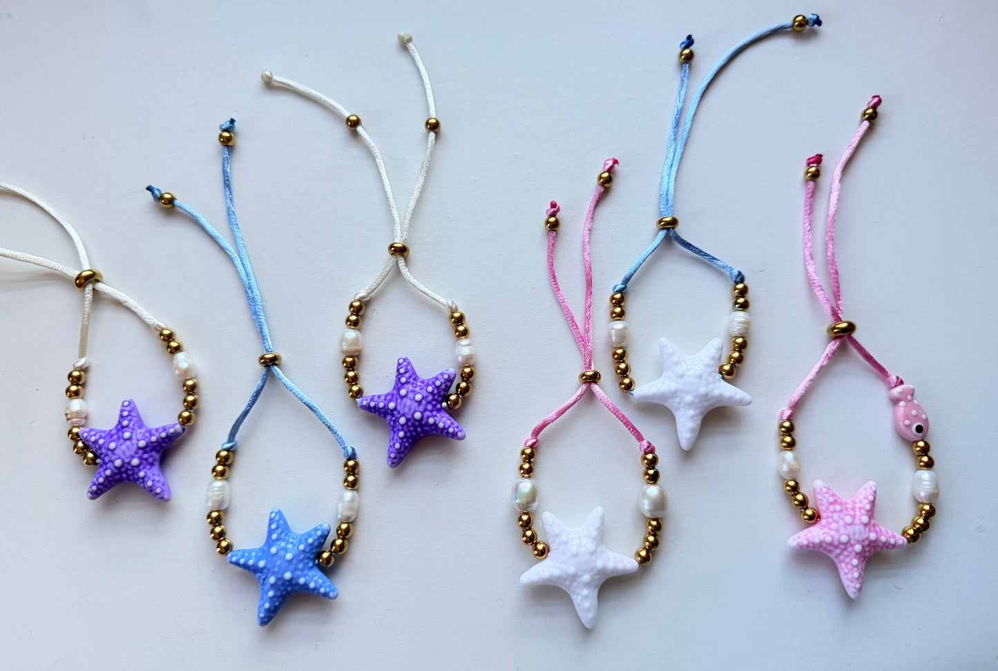 Ocean Star Adjustable Bracelet with Pearls