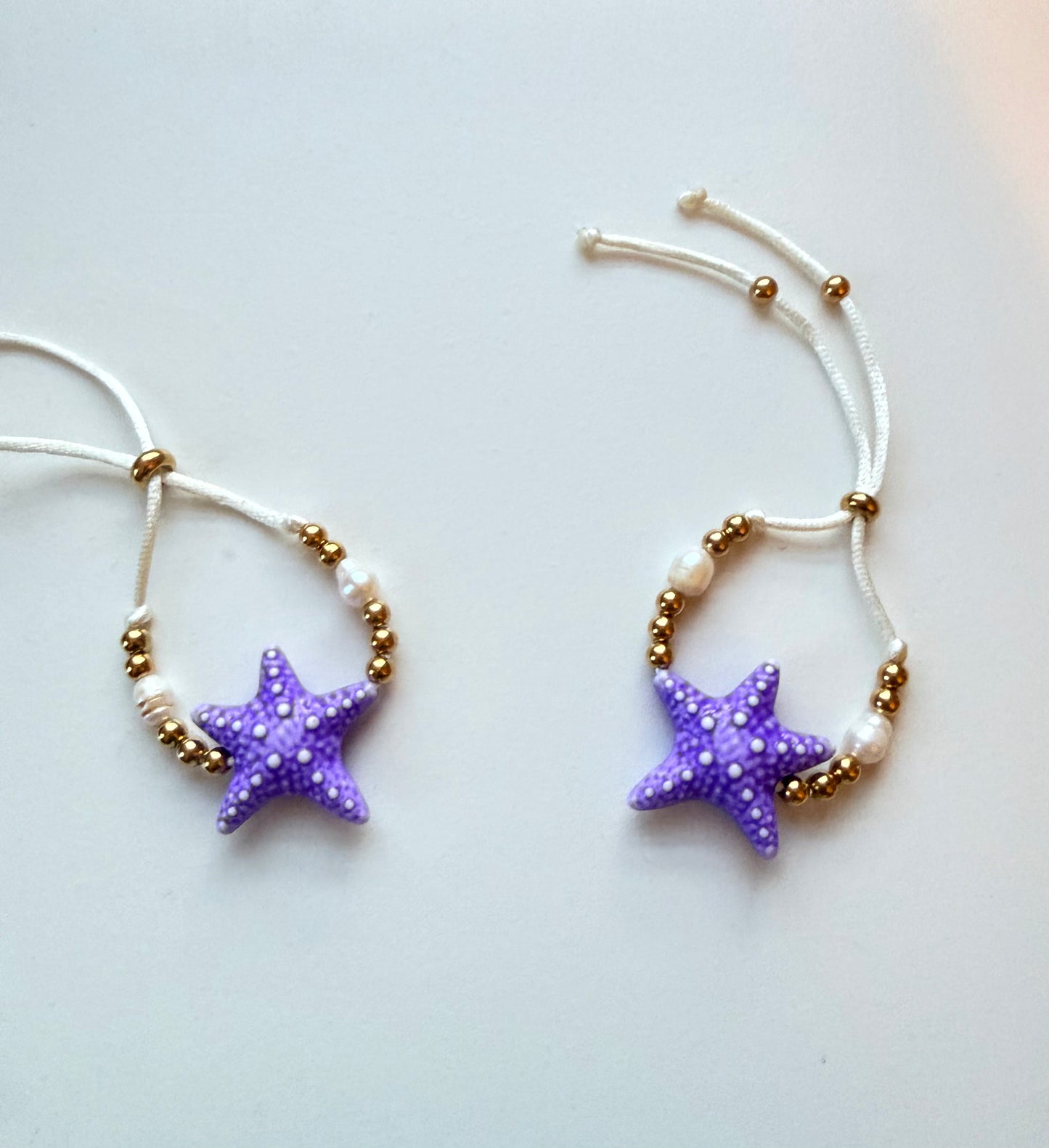 Ocean Star Adjustable Bracelet with Pearls