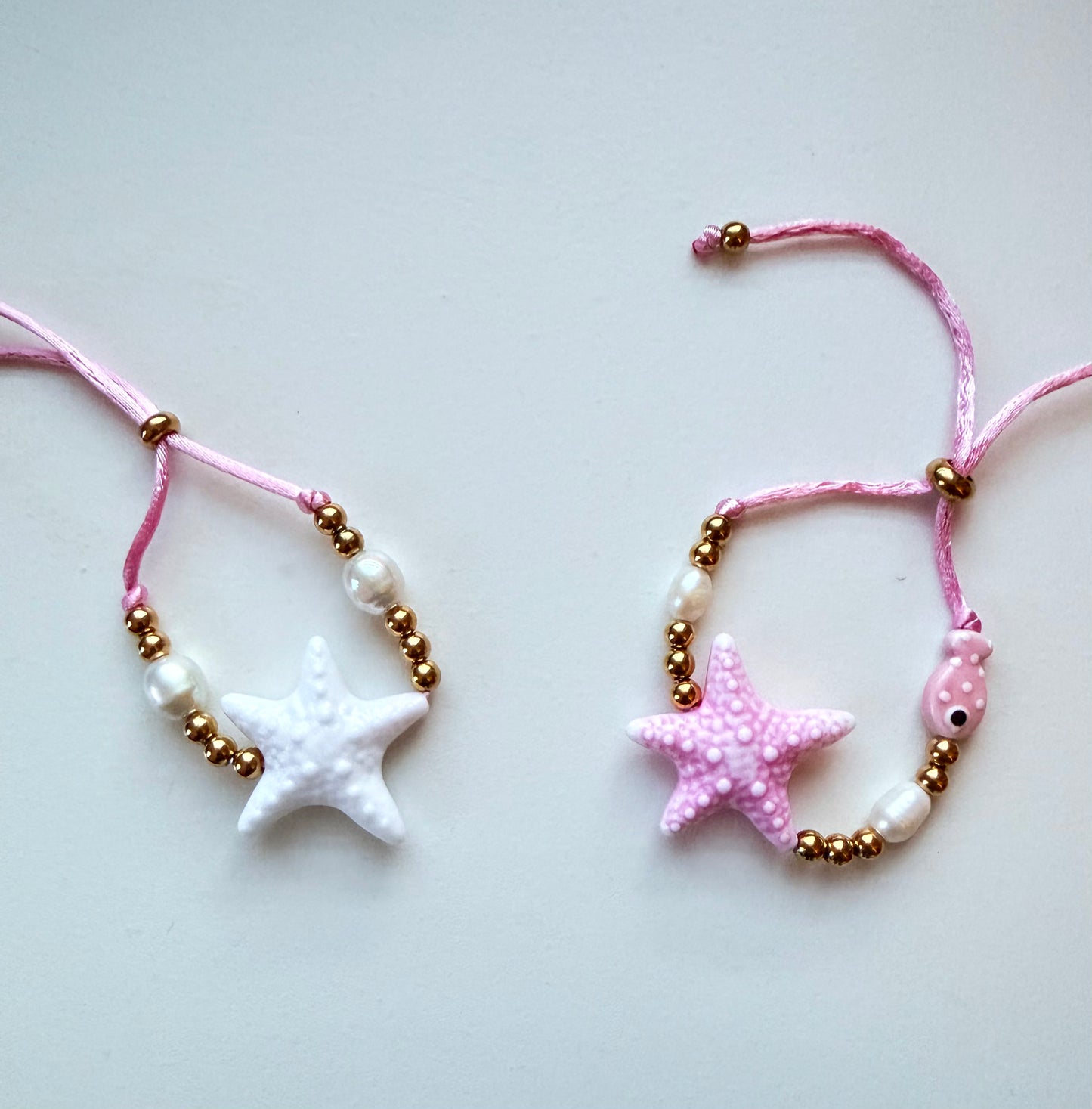 Ocean Star Adjustable Bracelet with Pearls
