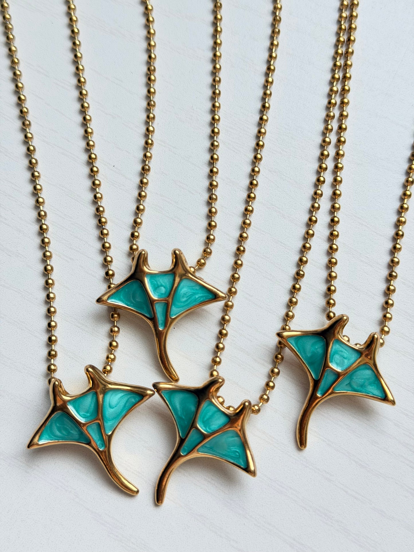 Nalu Necklace 2.0- Turquoise Manta Ray Charm