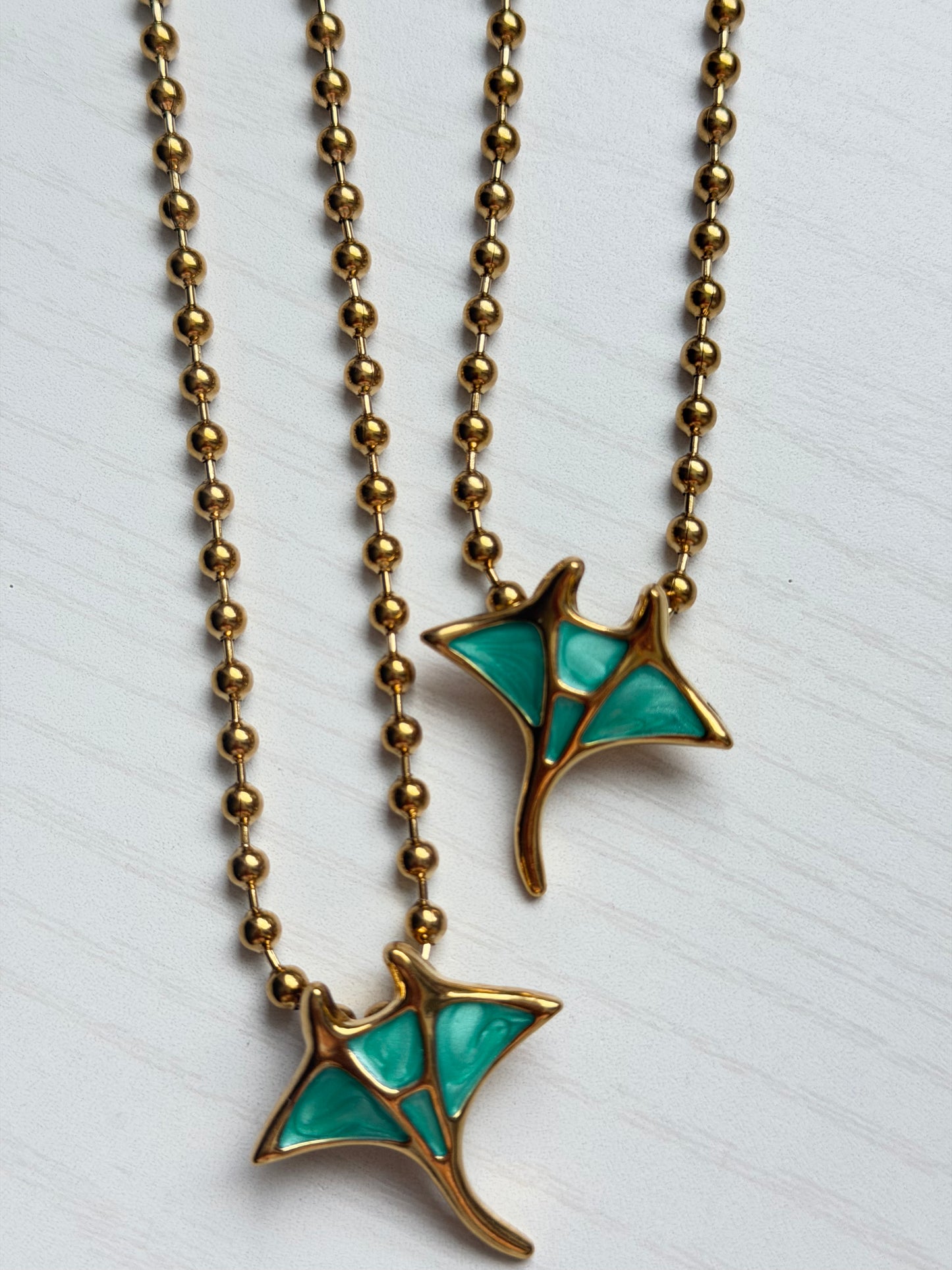Nalu Necklace 2.0- Turquoise Manta Ray Charm