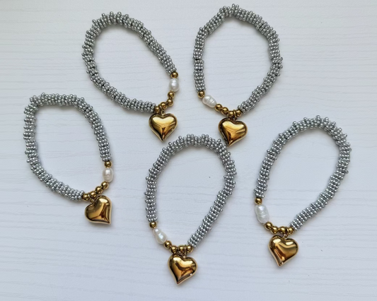 Amora Bracelet | Freshwater Pearl Heart Bracelet