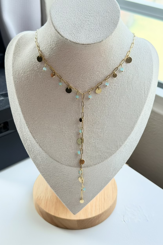 Ari Lariat - Stainless Steel and 18k Gold Plating