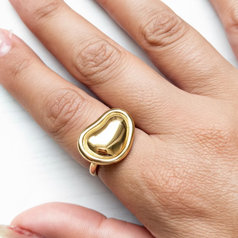 Valentina Ring | Gold-Plated Stainless Steel Paper Clip Bracelet