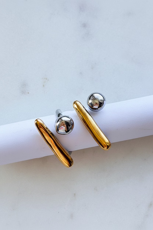 Aurelle Mixed-Metal Open Ring | 18K Gold PVD Stainless Steel