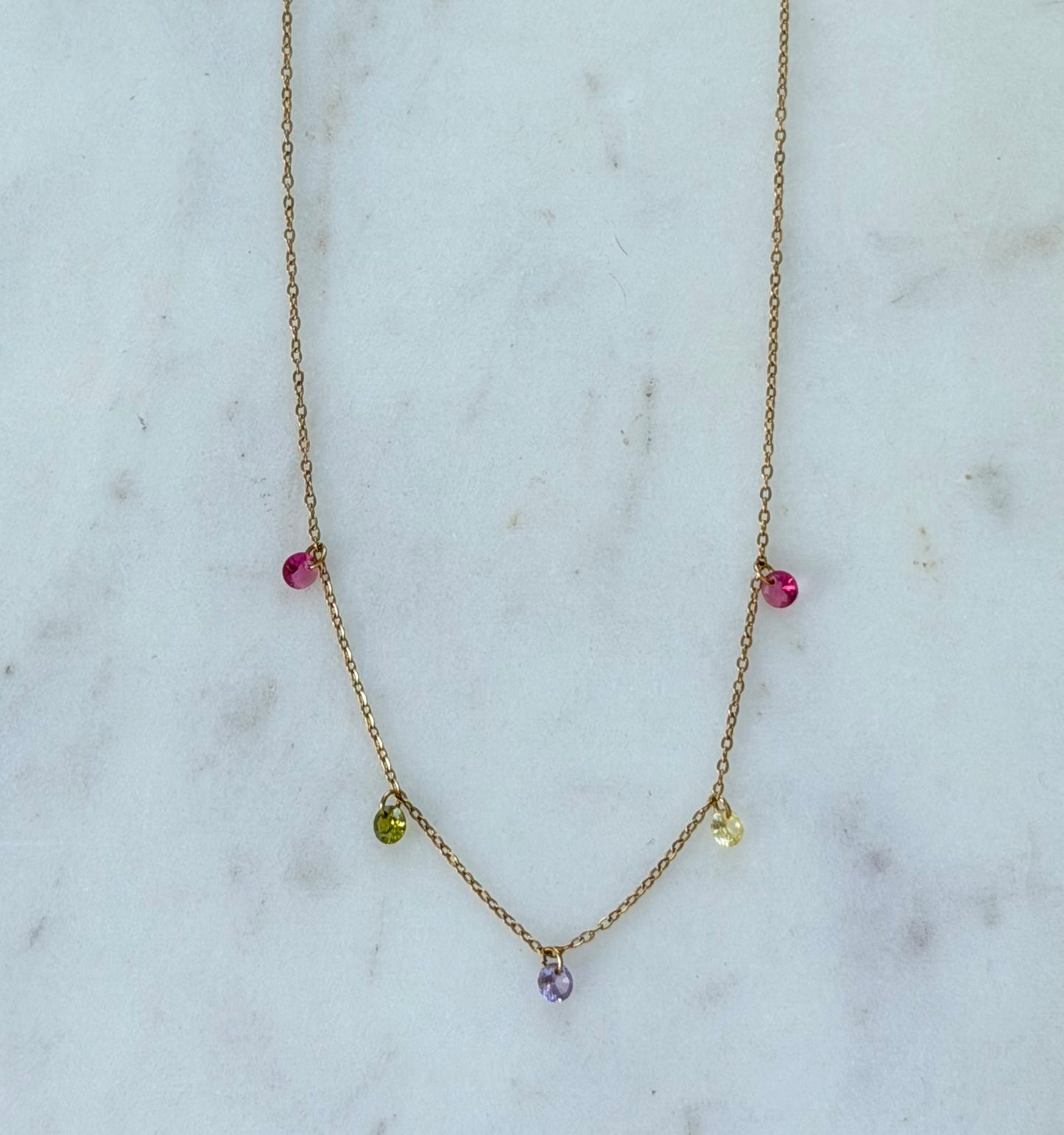 Thais Necklace – 18K Gold PVD Colorful Zircon Pendant Necklace